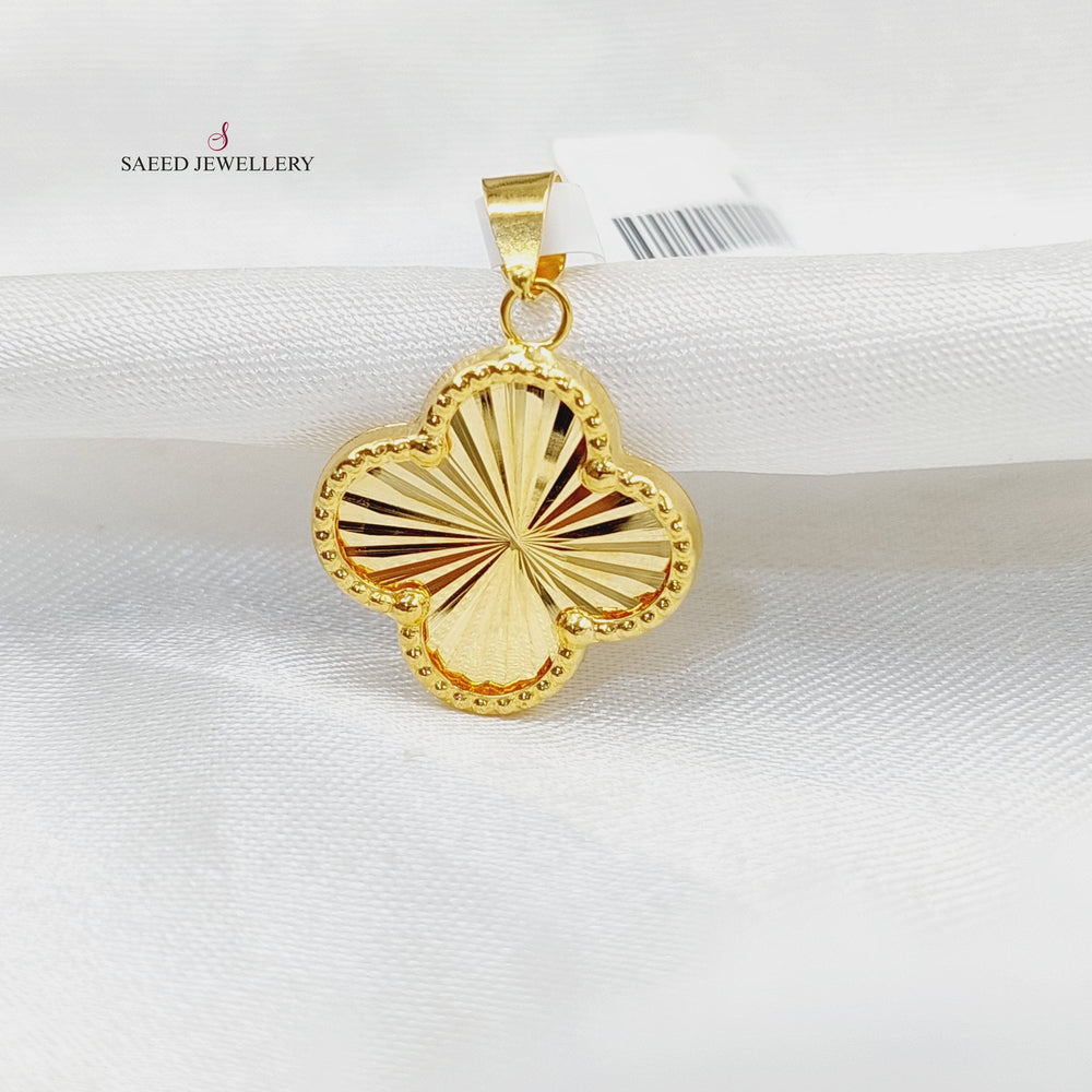 18K Gold Clover Pendant by Saeed Jewelry - Image 2