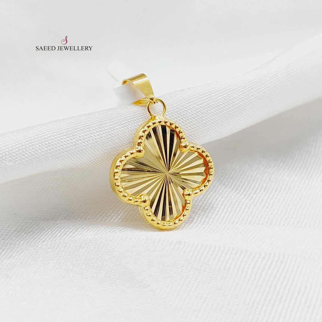 18K Gold Clover Pendant by Saeed Jewelry - Image 3