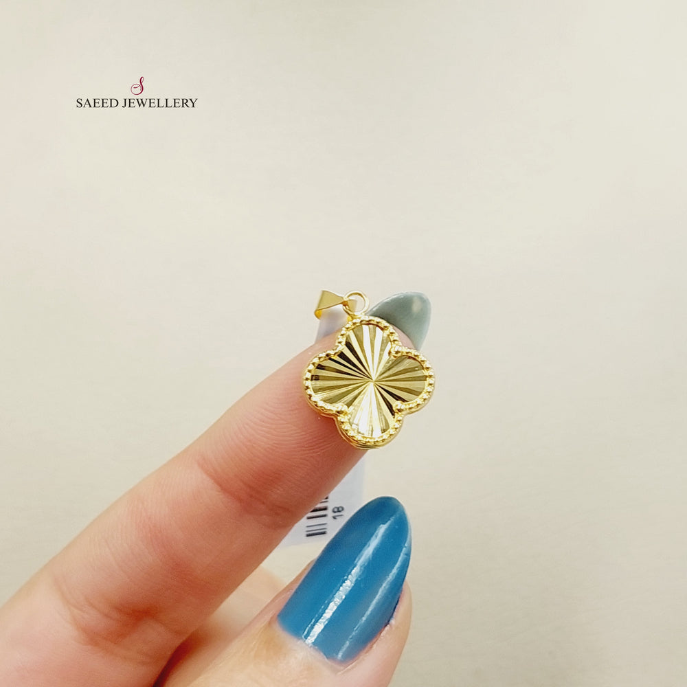 18K Gold Clover Pendant by Saeed Jewelry - Image 2