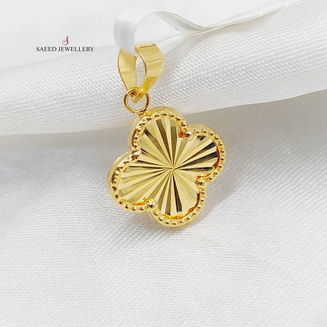 18K Gold Clover Pendant by Saeed Jewelry - Image 3