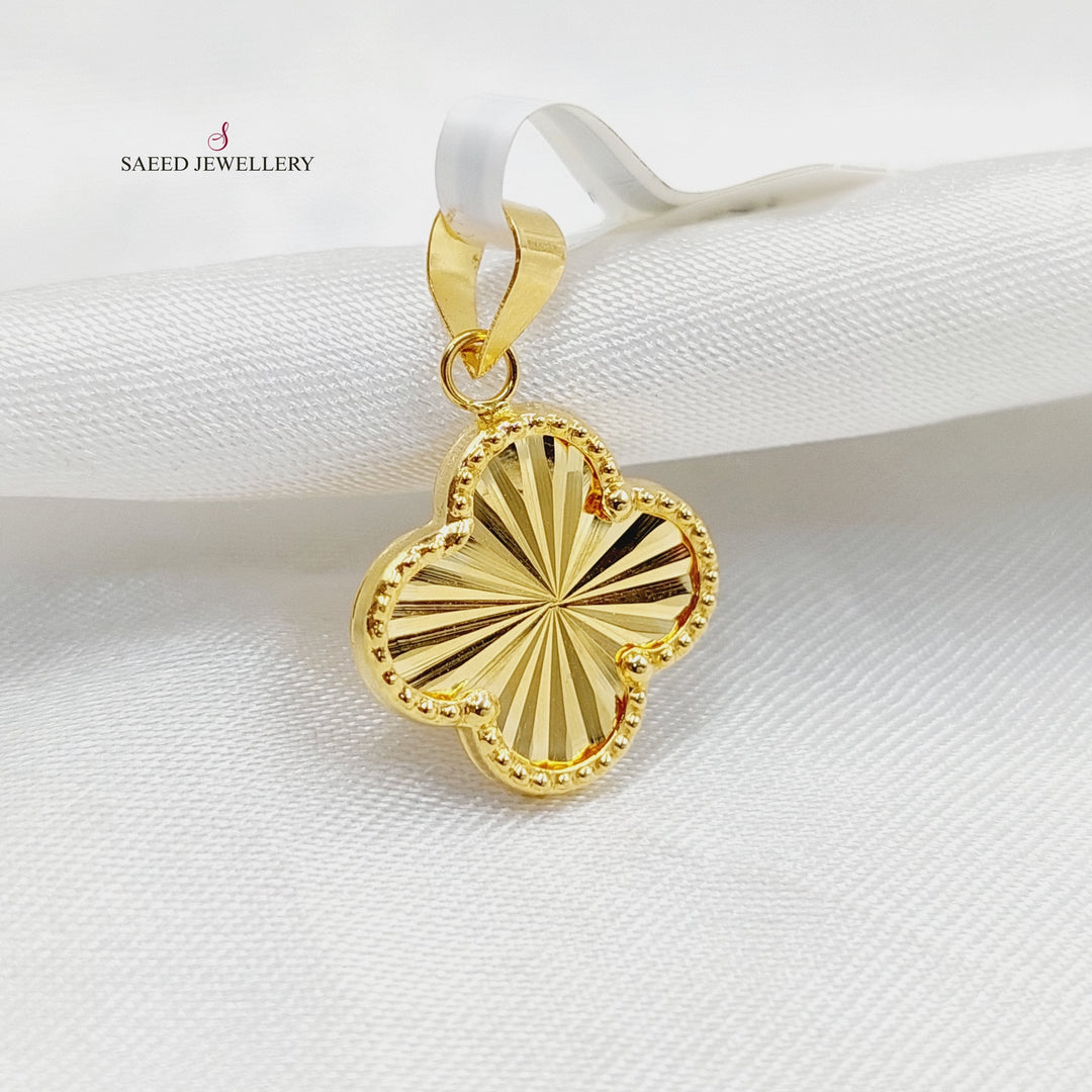 18K Gold Clover Pendant by Saeed Jewelry - Image 4