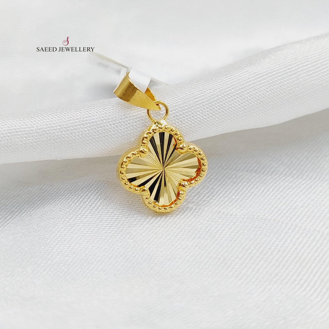 18K Gold Clover Pendant by Saeed Jewelry - Image 3