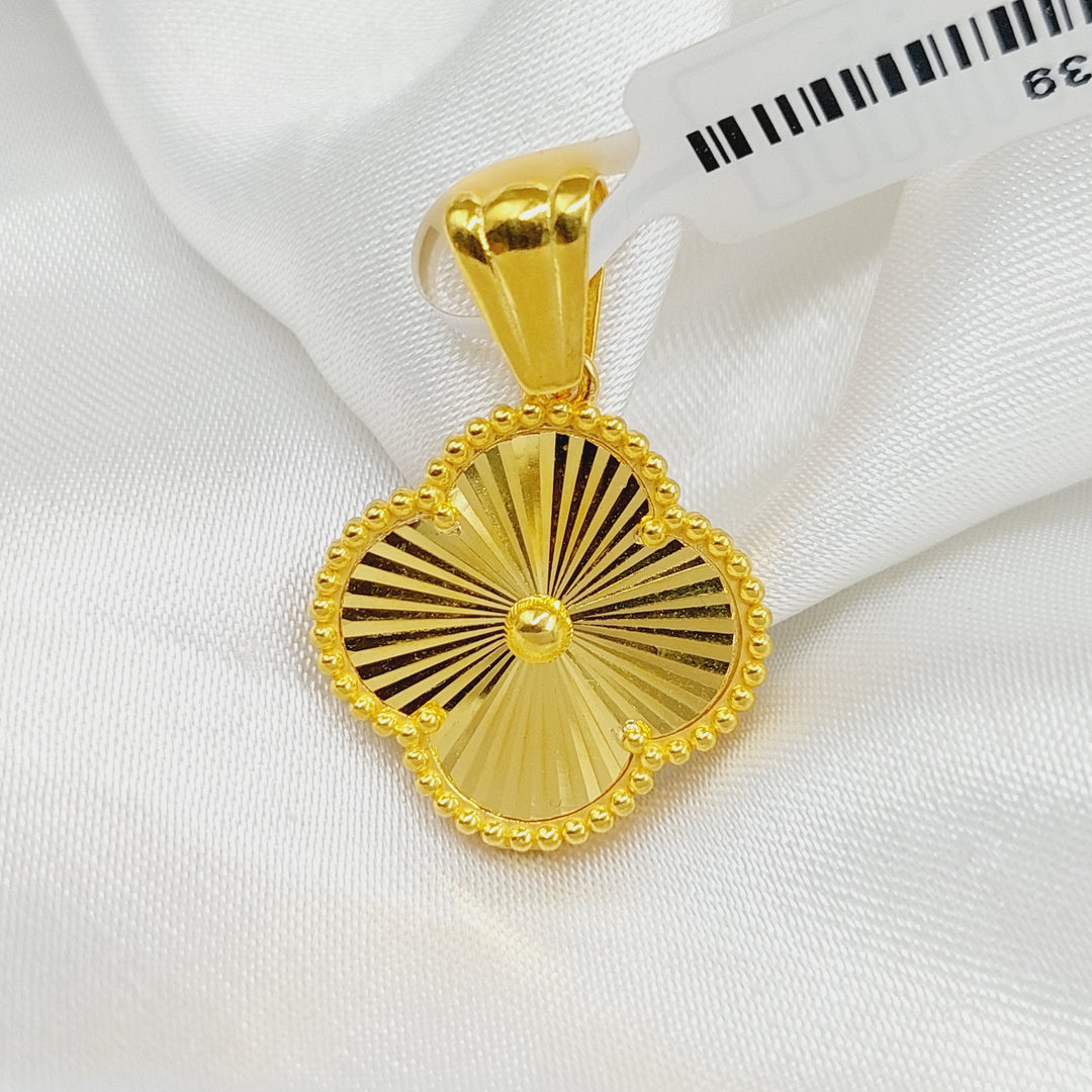 21K Gold Clover Pendant by Saeed Jewelry - Image 1