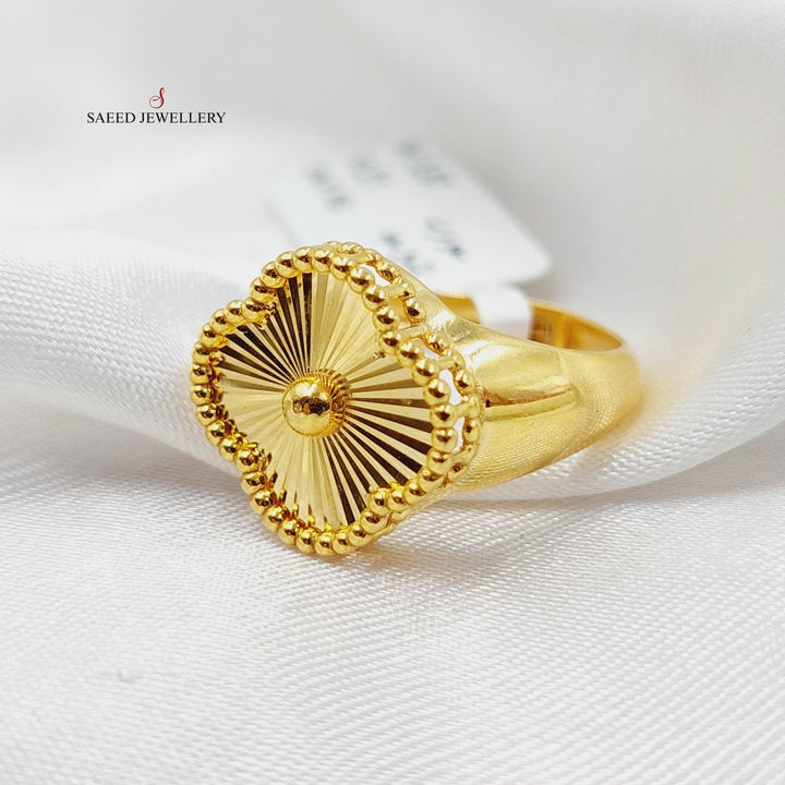 21K Gold Clover Ring by Saeed Jewelry - Image 3