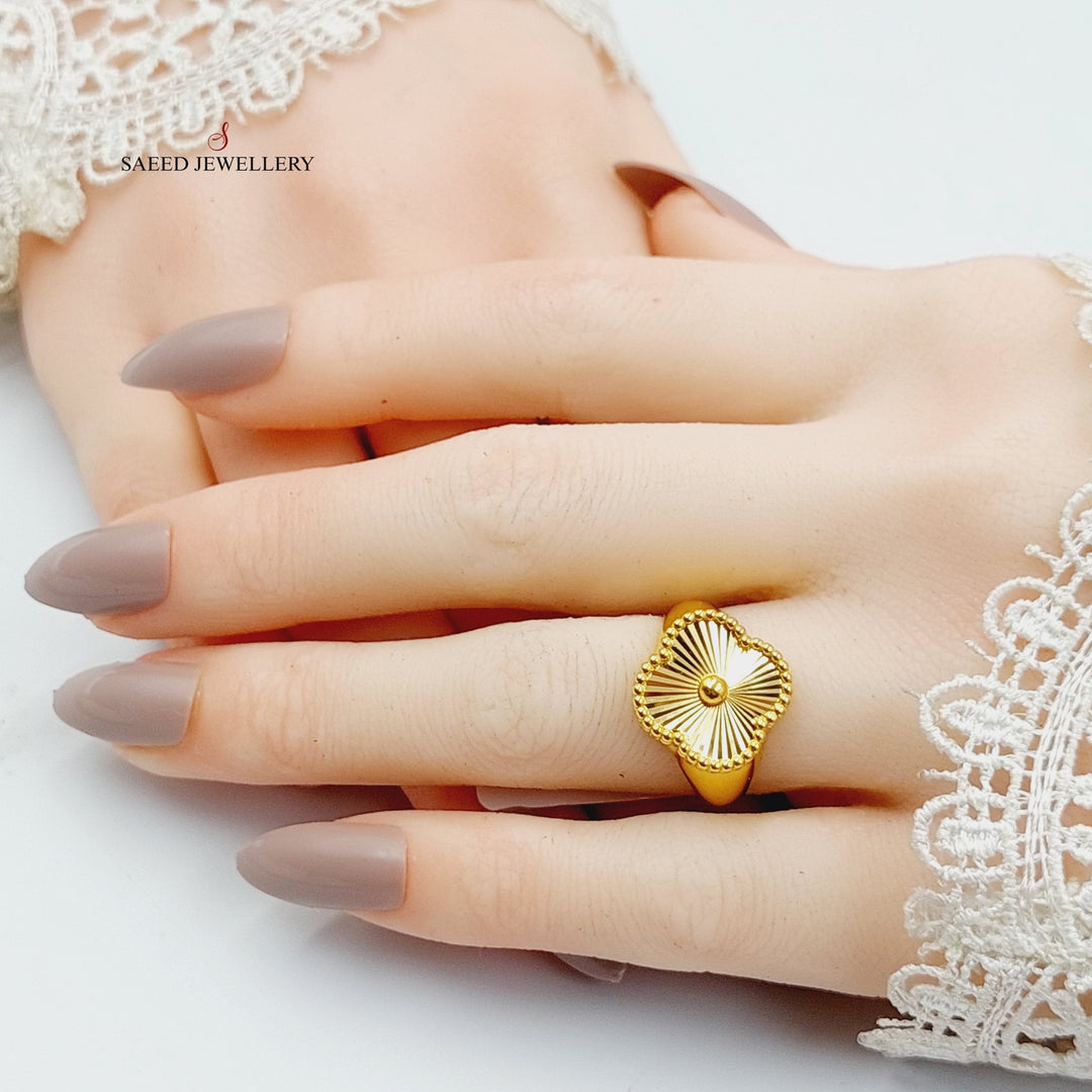 21K Gold Clover Ring by Saeed Jewelry - Image 4