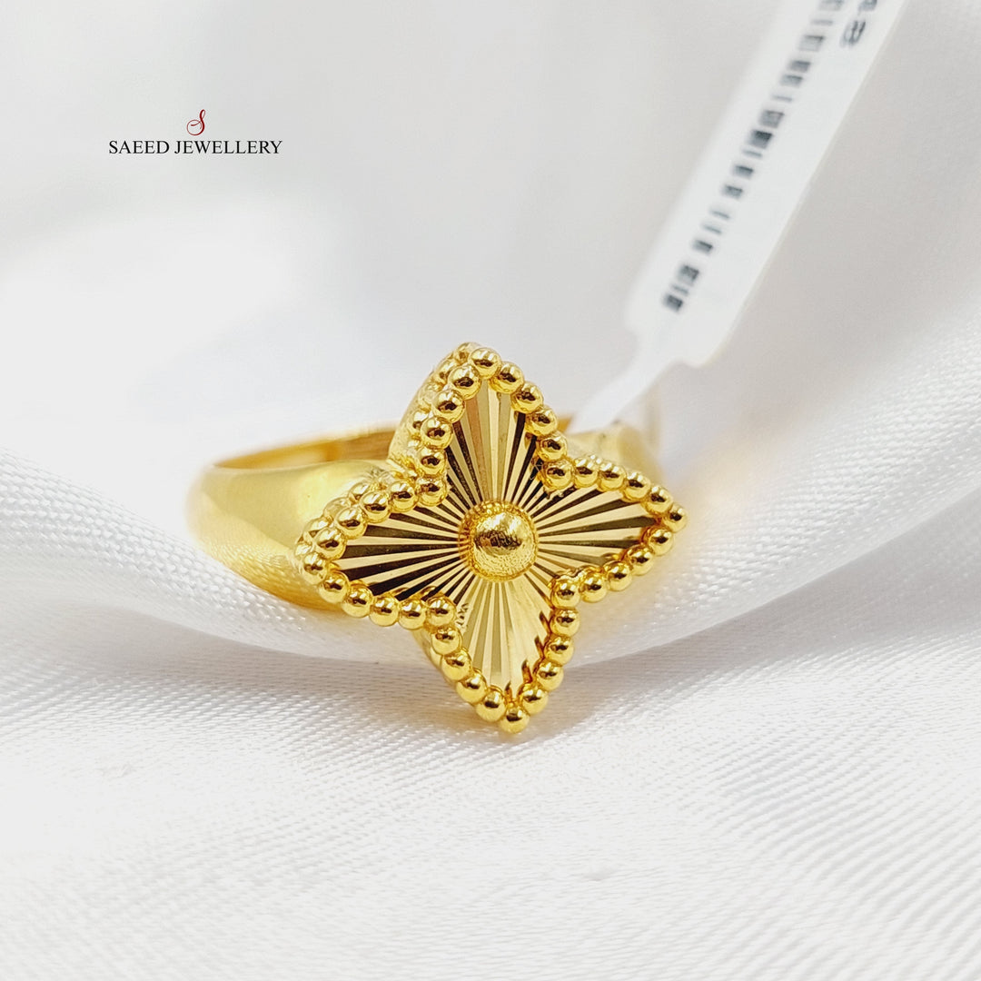 21K Gold Clover Ring by Saeed Jewelry - Image 3