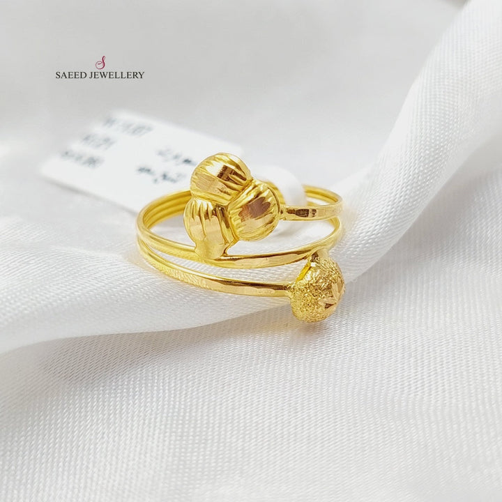 21K Gold Clover Ring by Saeed Jewelry - Image 4