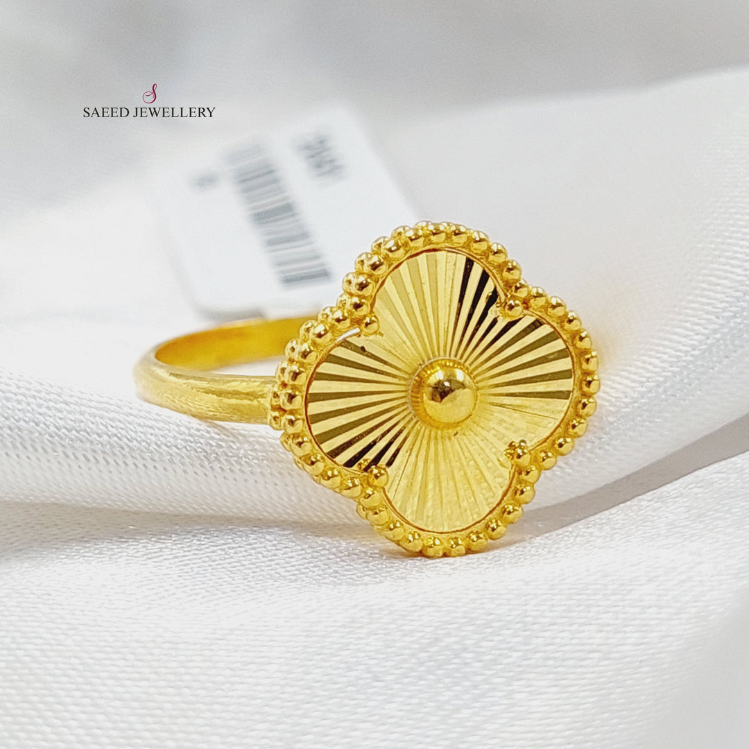 21K Gold Clover Ring by Saeed Jewelry - Image 4