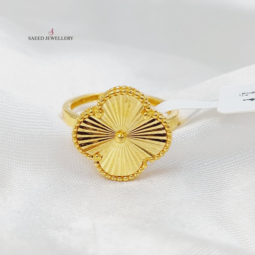 21K Gold Clover Ring by Saeed Jewelry - Image 2