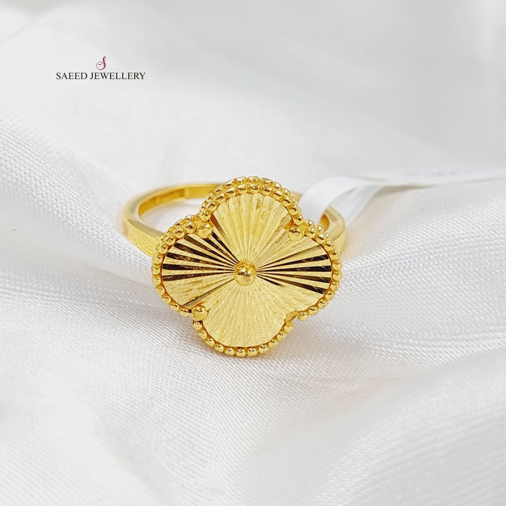 21K Gold Clover Ring by Saeed Jewelry - Image 3