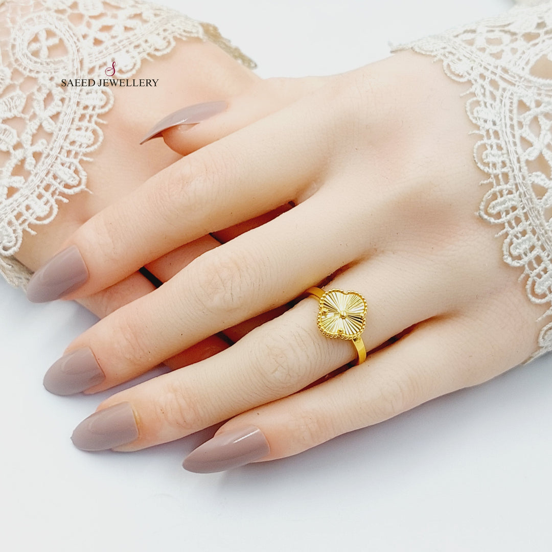 21K Gold Clover Ring by Saeed Jewelry - Image 4