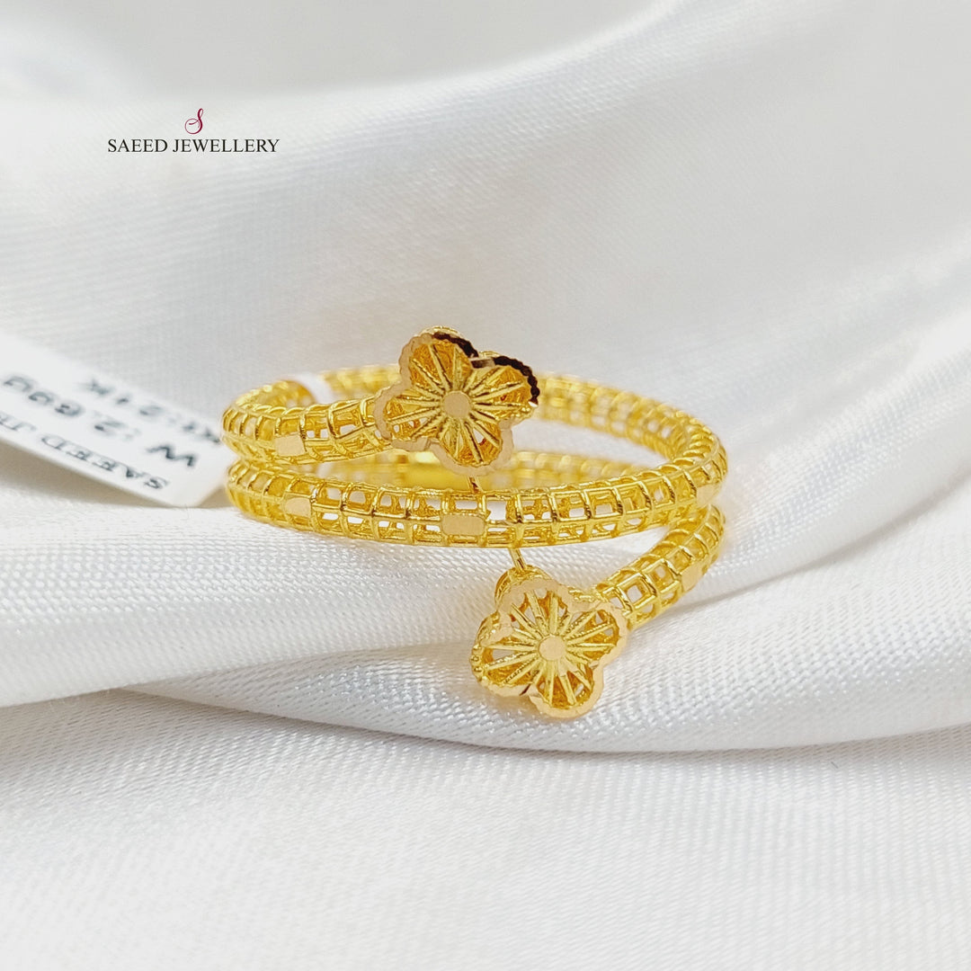 21K Gold Clover Ring by Saeed Jewelry - Image 1