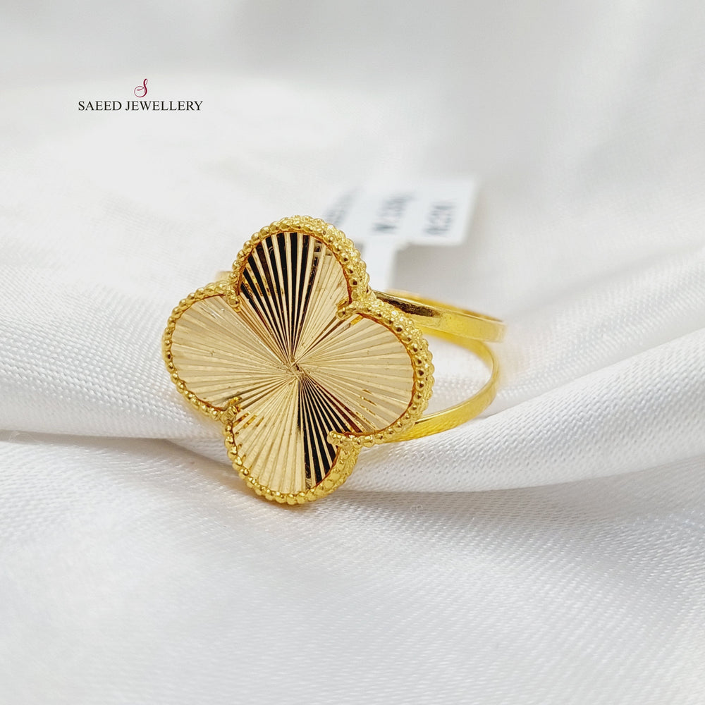 21K Gold Clover Ring by Saeed Jewelry - Image 2