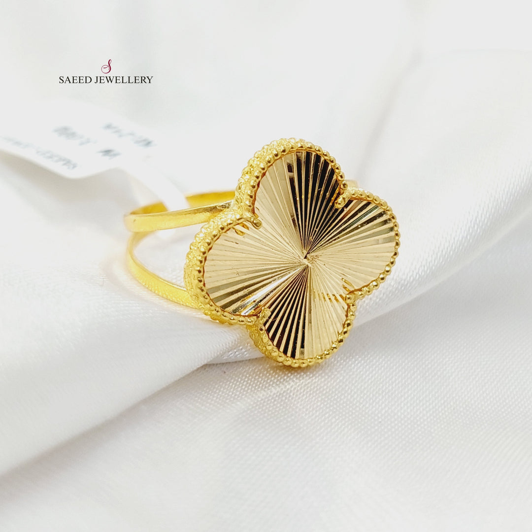 21K Gold Clover Ring by Saeed Jewelry - Image 3