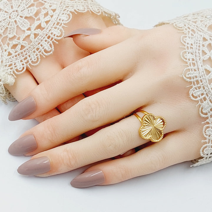 21K Gold Clover Ring by Saeed Jewelry - Image 6