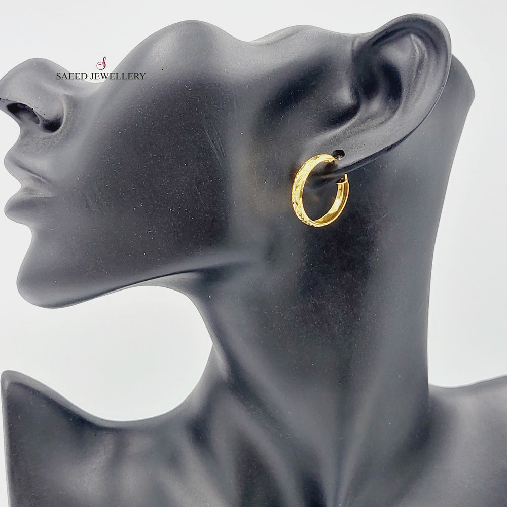 21K Gold Hoop Earrings by Saeed Jewelry - Image 2