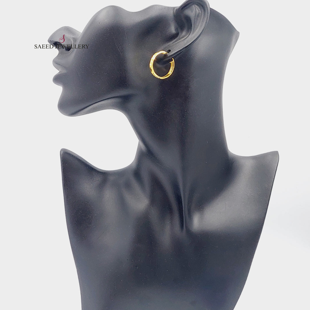 21K Gold Hoop Earrings by Saeed Jewelry - Image 4