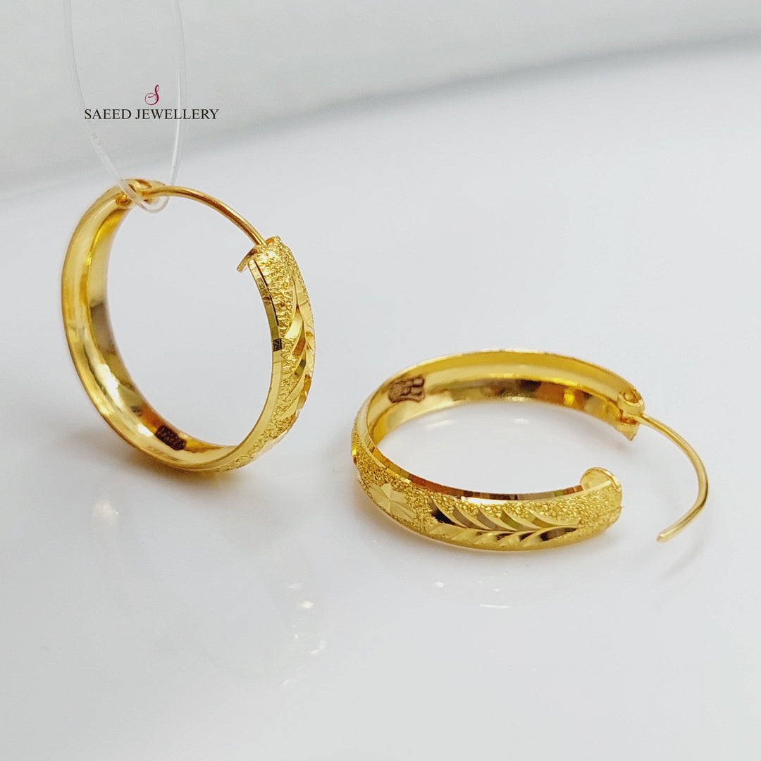 21K Gold Hoop Earrings by Saeed Jewelry - Image 5