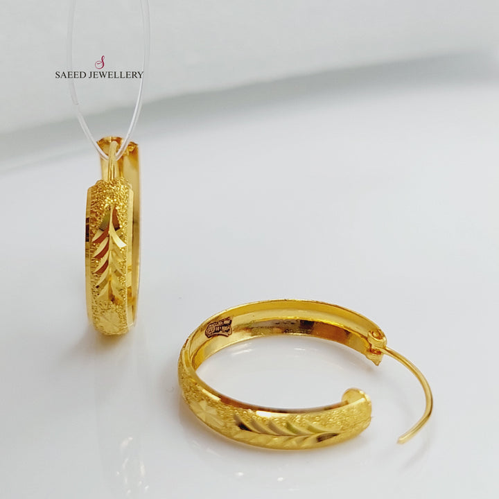 21K Gold Hoop Earrings by Saeed Jewelry - Image 6