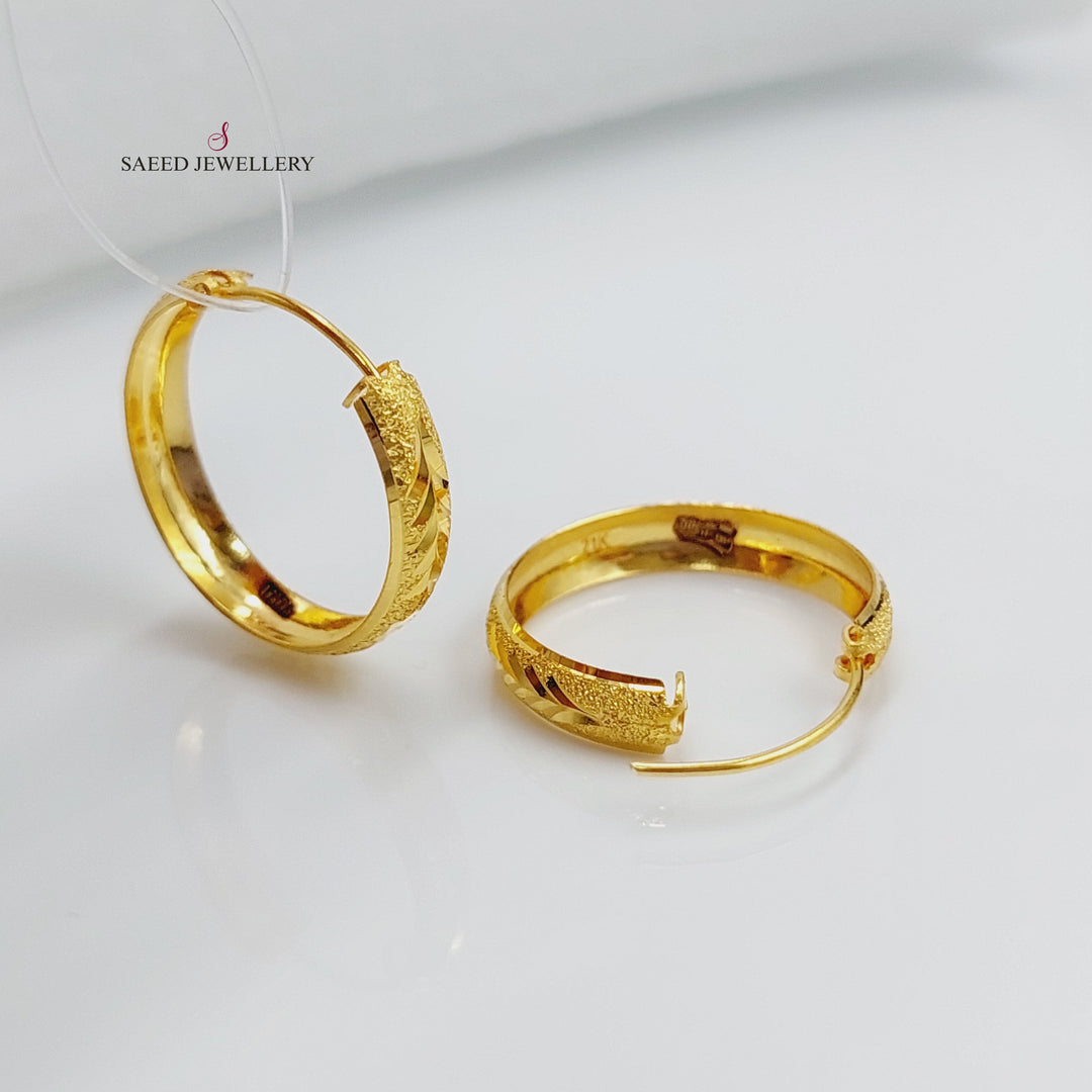 21K Gold Hoop Earrings by Saeed Jewelry - Image 8