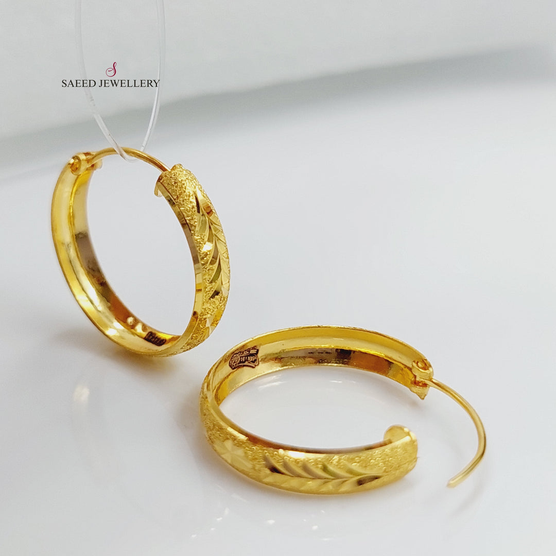 21K Gold Hoop Earrings by Saeed Jewelry - Image 1