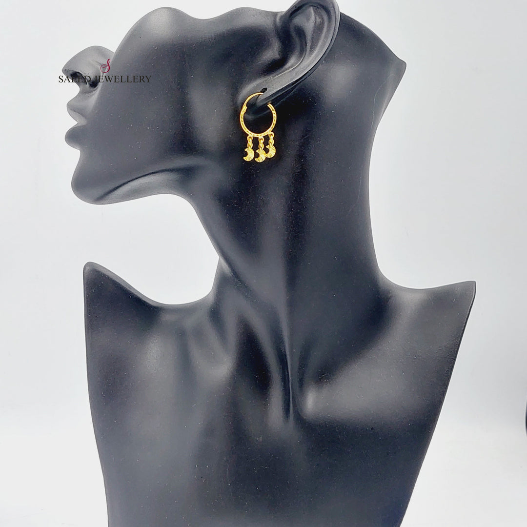 21K Gold Hoop Earrings by Saeed Jewelry - Image 3