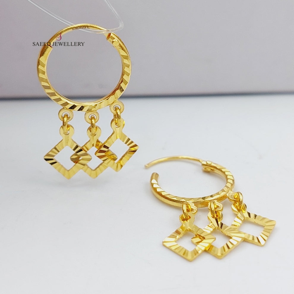 21K Gold Hoop Earrings by Saeed Jewelry - Image 1