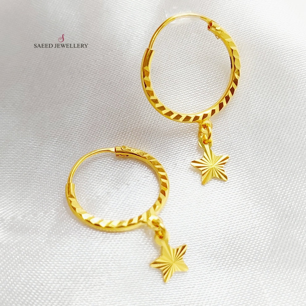 21K Gold Hoop Earrings by Saeed Jewelry - Image 2