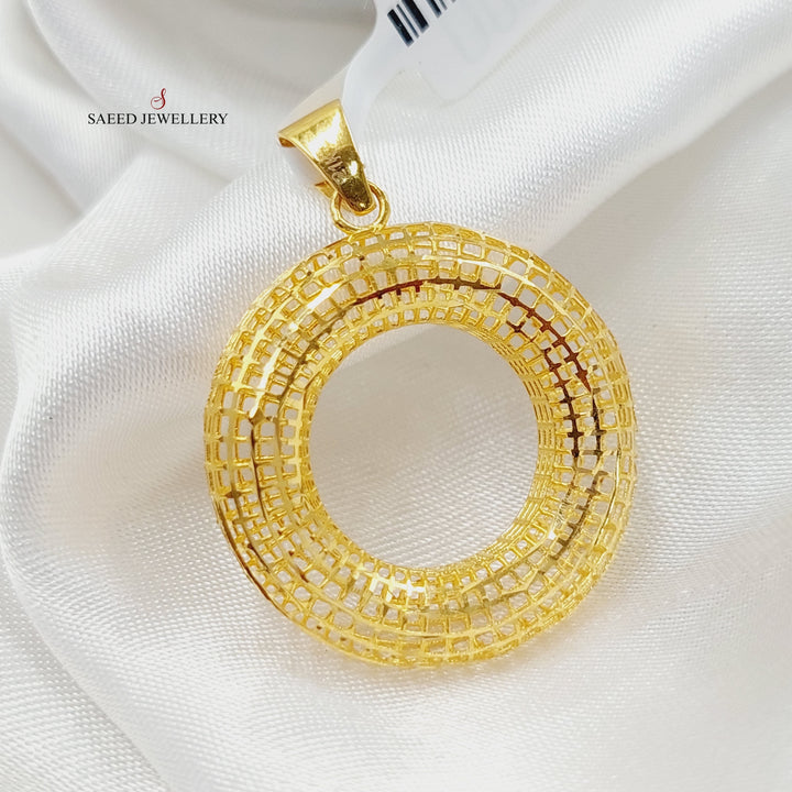 21K Gold Rounded Pendant by Saeed Jewelry - Image 3