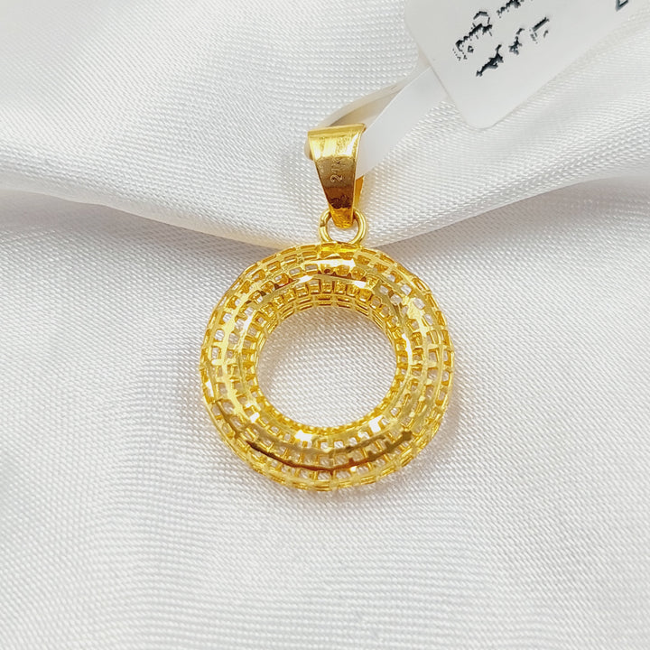 21K Gold Rounded Pendant by Saeed Jewelry - Image 3