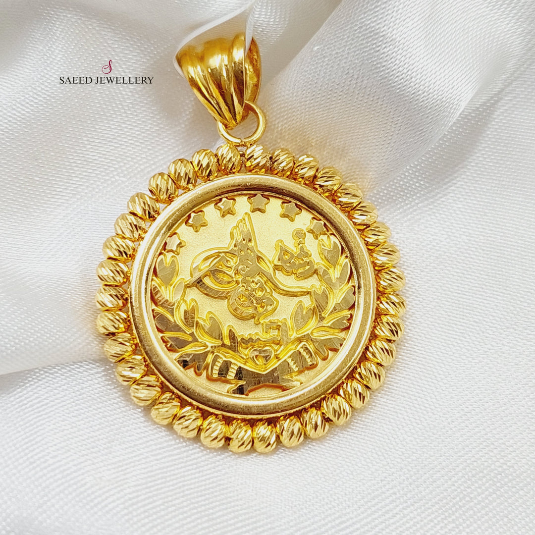 21K Gold Sanded Rashadi Pendant by Saeed Jewelry - Image 4