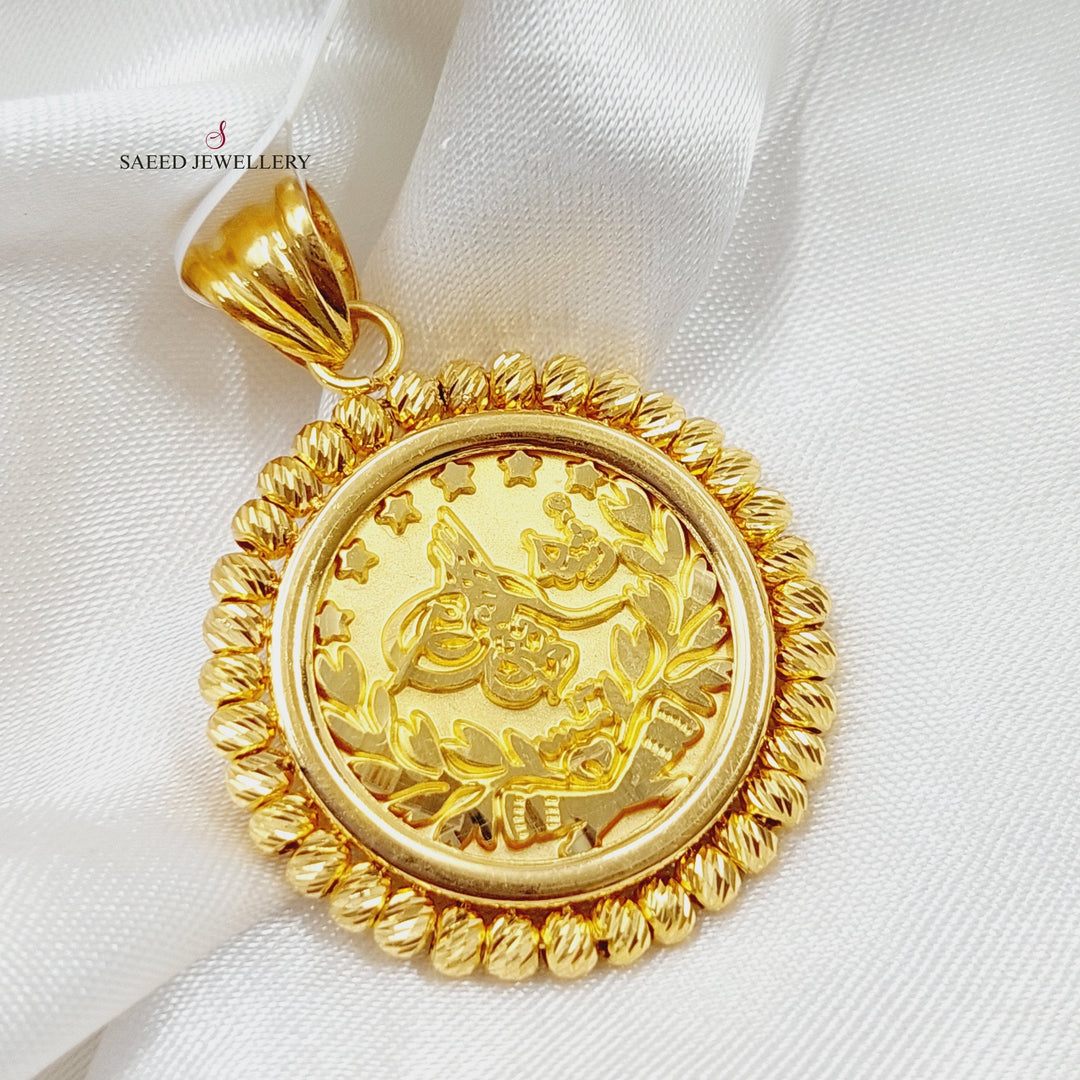 21K Gold Sanded Rashadi Pendant by Saeed Jewelry - Image 1