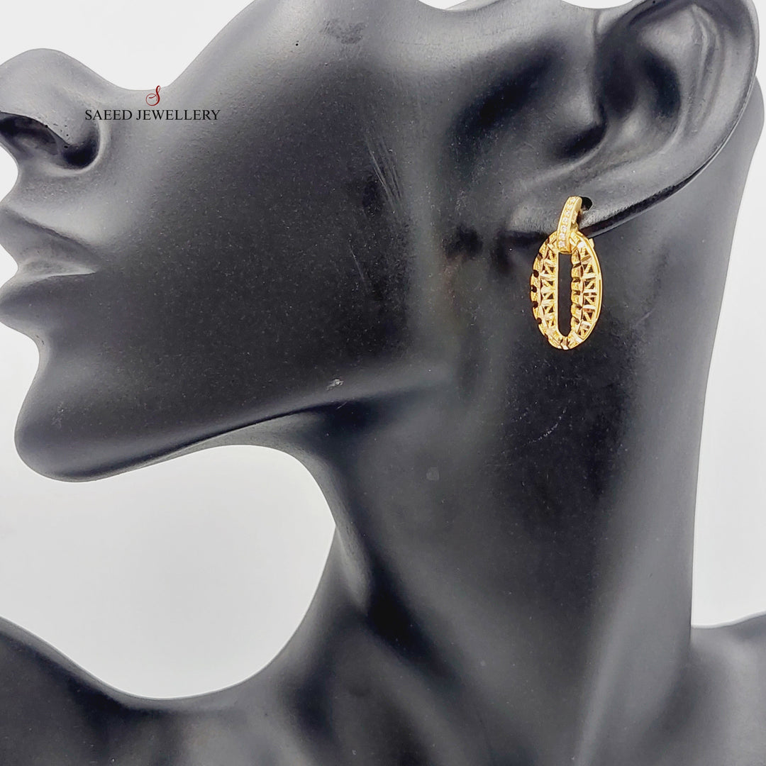 21K Gold Screw Earrings by Saeed Jewelry - Image 10