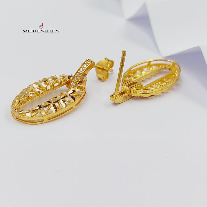 21K Gold Screw Earrings by Saeed Jewelry - Image 4