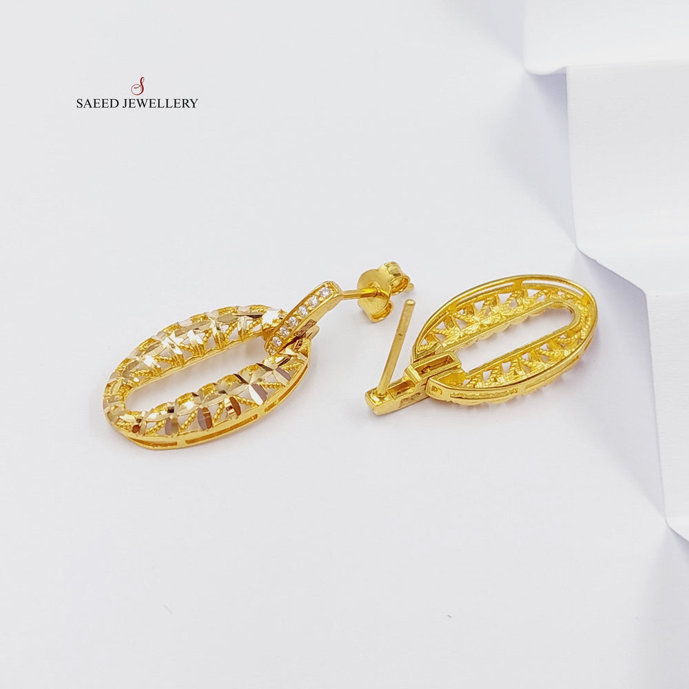 21K Gold Screw Earrings by Saeed Jewelry - Image 2