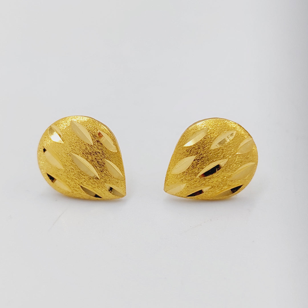 21K Gold Screw Earrings by Saeed Jewelry - Image 1