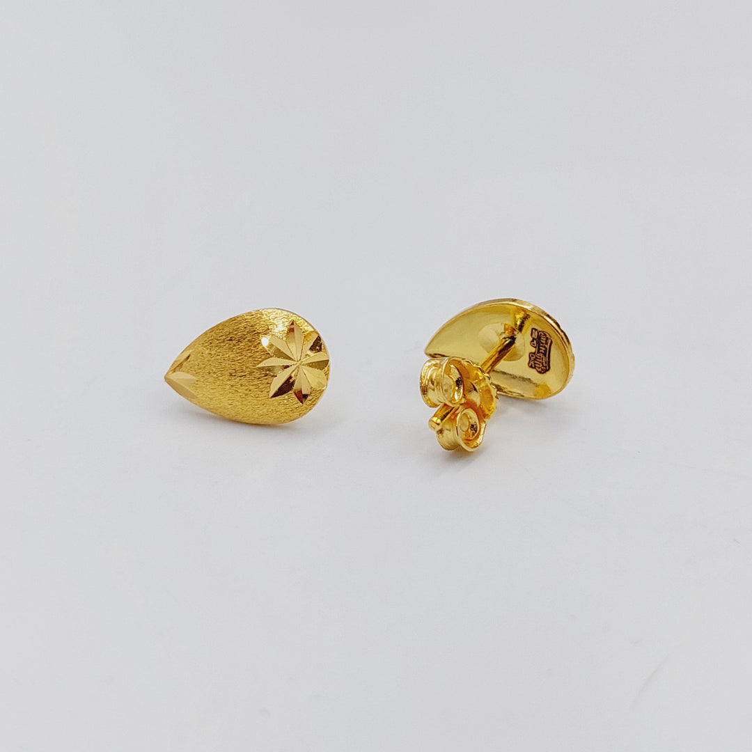 21K Gold Screw Earrings by Saeed Jewelry - Image 4