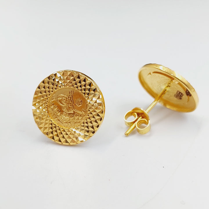 21K Gold Screw Rashadi Earrings by Saeed Jewelry - Image 5