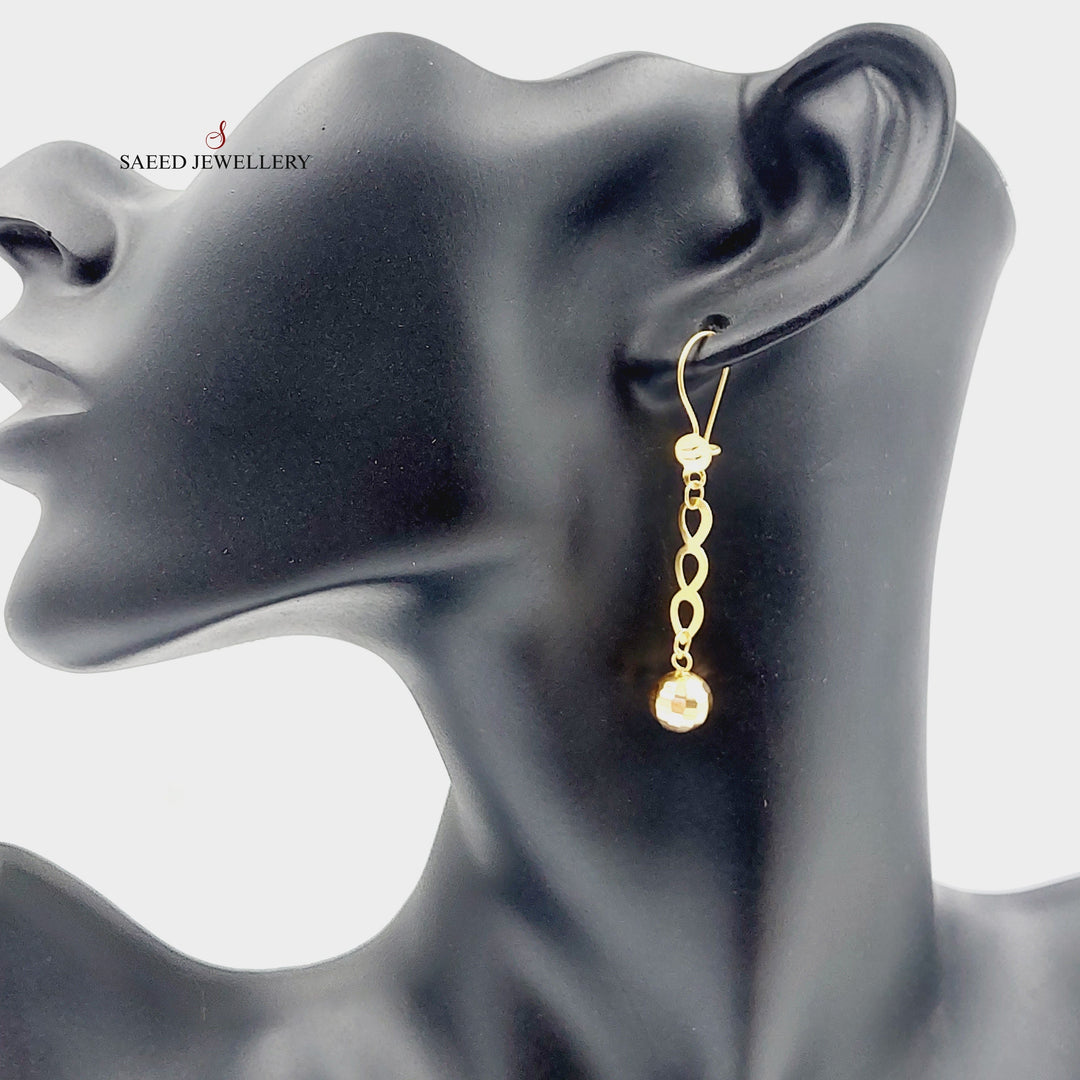 21K Gold Shankle Balls Earrings by Saeed Jewelry - Image 3