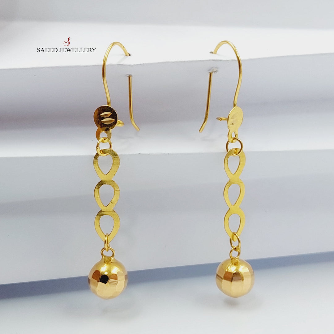 21K Gold Shankle Balls Earrings by Saeed Jewelry - Image 4