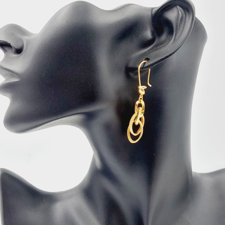 21K Gold Shankle Cuban Links Earrings by Saeed Jewelry - Image 2