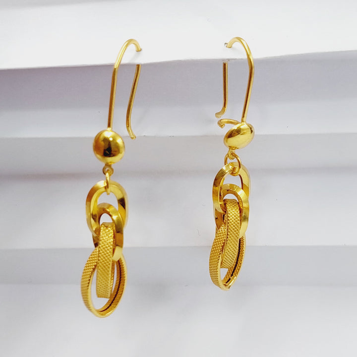 21K Gold Shankle Cuban Links Earrings by Saeed Jewelry - Image 1