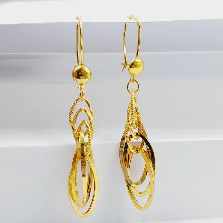 21K Gold Shankle Cuban Links Earrings by Saeed Jewelry - Image 1