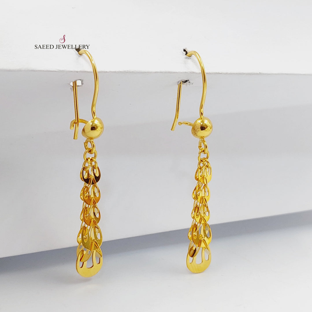 21K Gold Shankle Earrings by Saeed Jewelry - Image 1