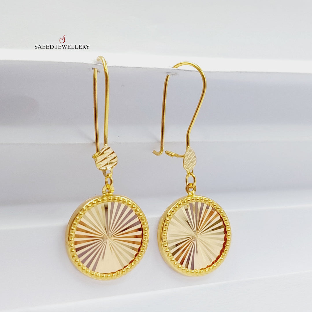 21K Gold Shankle Rounded Earrings by Saeed Jewelry - Image 1