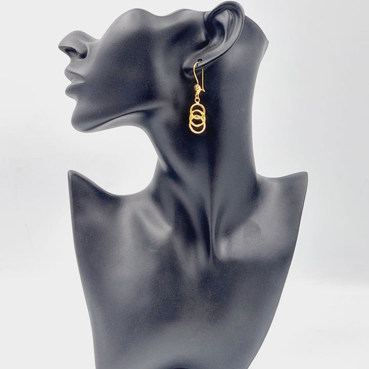 21K Gold Shankle Rounded Earrings by Saeed Jewelry - Image 3