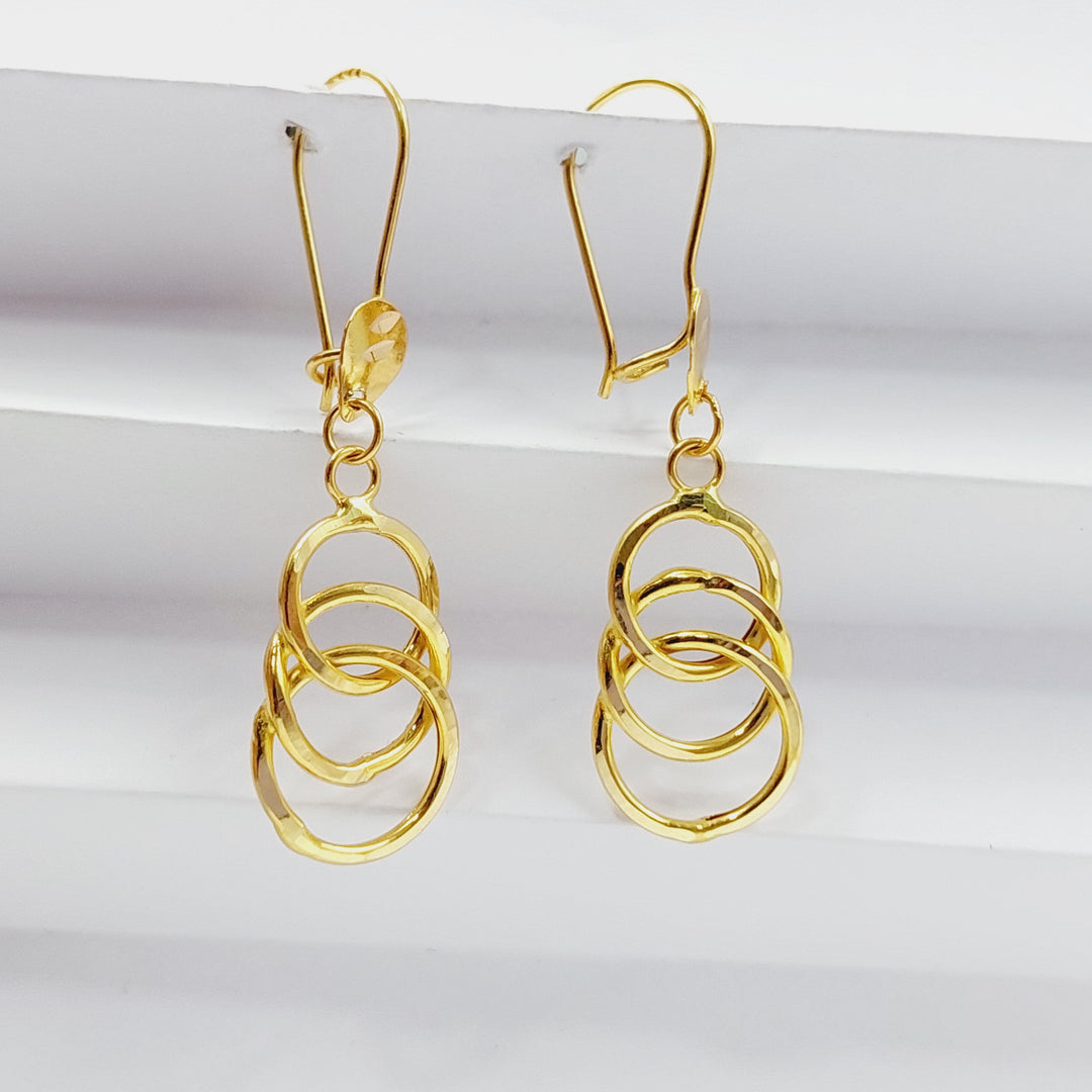 21K Gold Shankle Rounded Earrings by Saeed Jewelry - Image 1