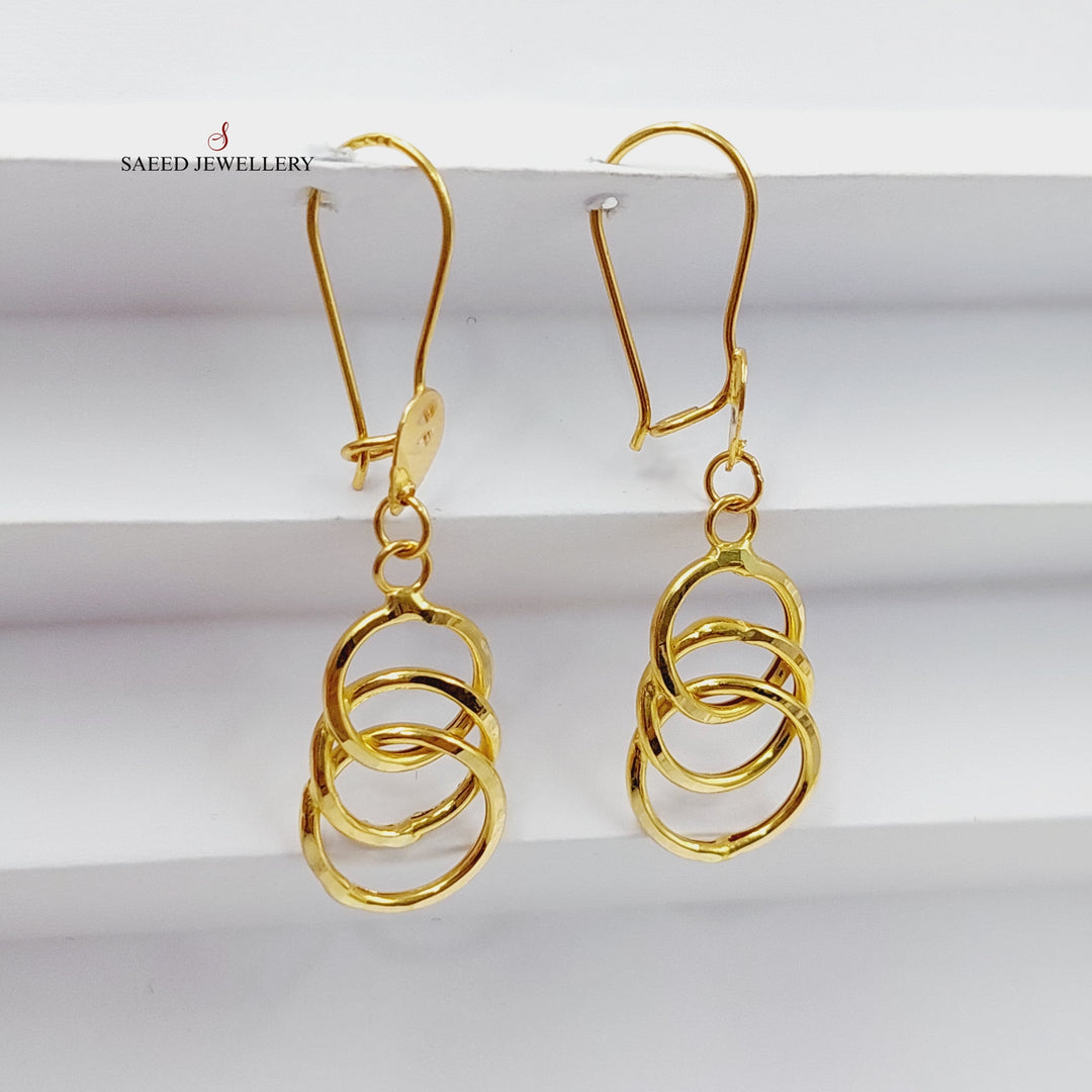 21K Gold Shankle Rounded Earrings by Saeed Jewelry - Image 4