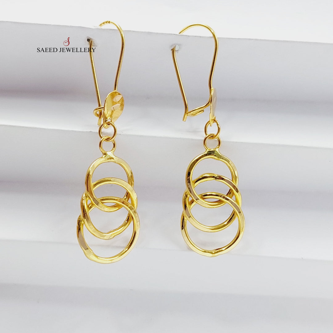 21K Gold Shankle Rounded Earrings by Saeed Jewelry - Image 1