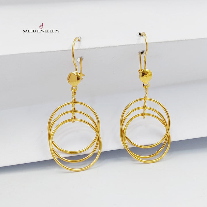 21K Gold Shankle Rounded Earrings by Saeed Jewelry - Image 4